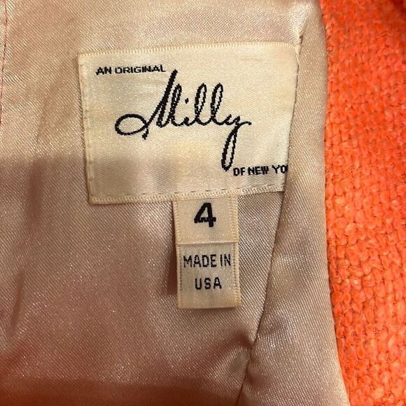 Milly of New York Orange & Tan Tweed Halter Style Dress sz 4 EUC - Picture 8 of 9